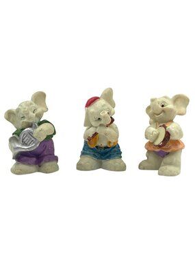 Vintage 1994 JC Elephant Marching Band Miniature Figurines Set